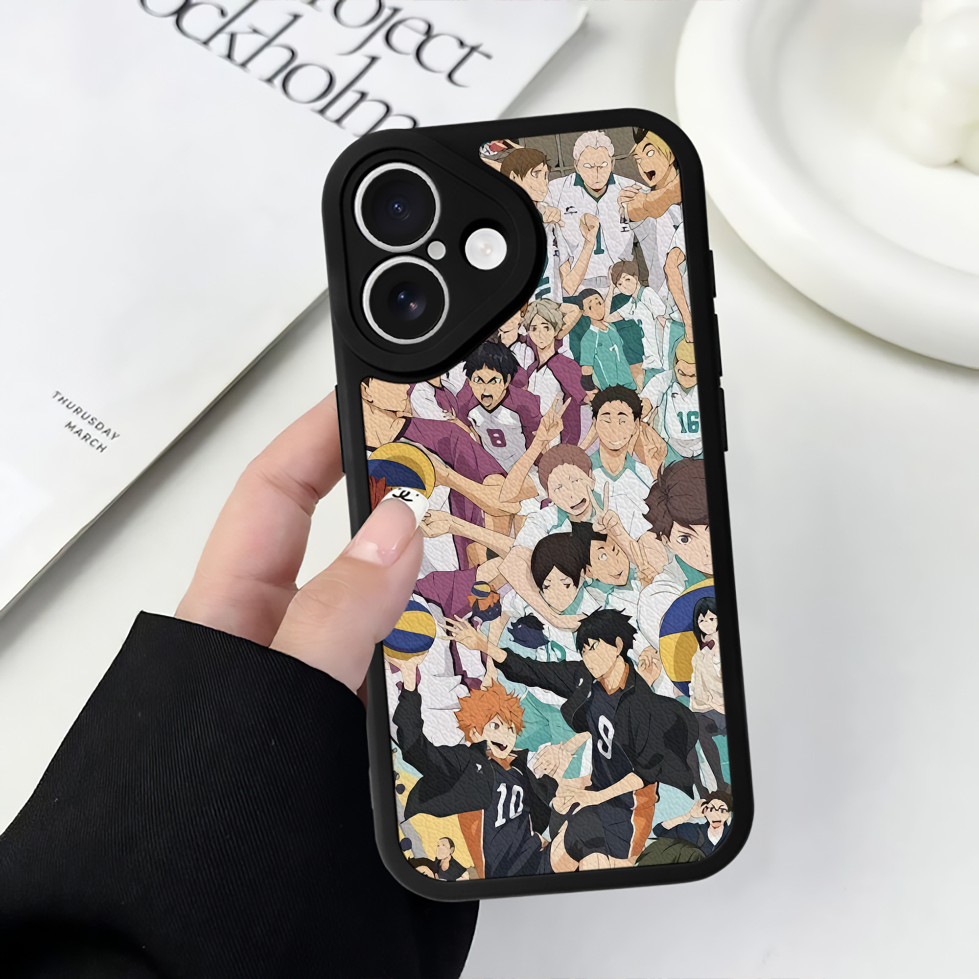 （画像用） ハイキュー!! Haikyu!! 【iPhone 16シリーズ対応】シリコンスマホケース（レザー調） 材質：シリコン